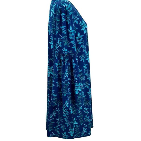 Pip & Vine Bell Sleeve Blue Floral Tunic Dress Maternity Size L - Picture 4 of 13